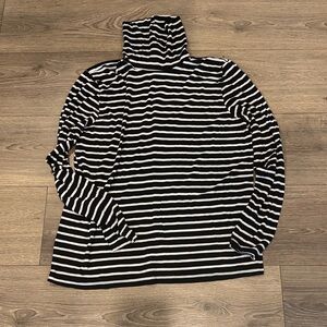 Eloquii Monochrome Striped Turtleneck
